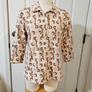 J. Mc Geometric Patterned Blouse